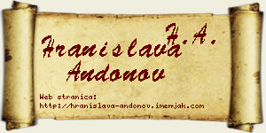 Hranislava Andonov vizit kartica